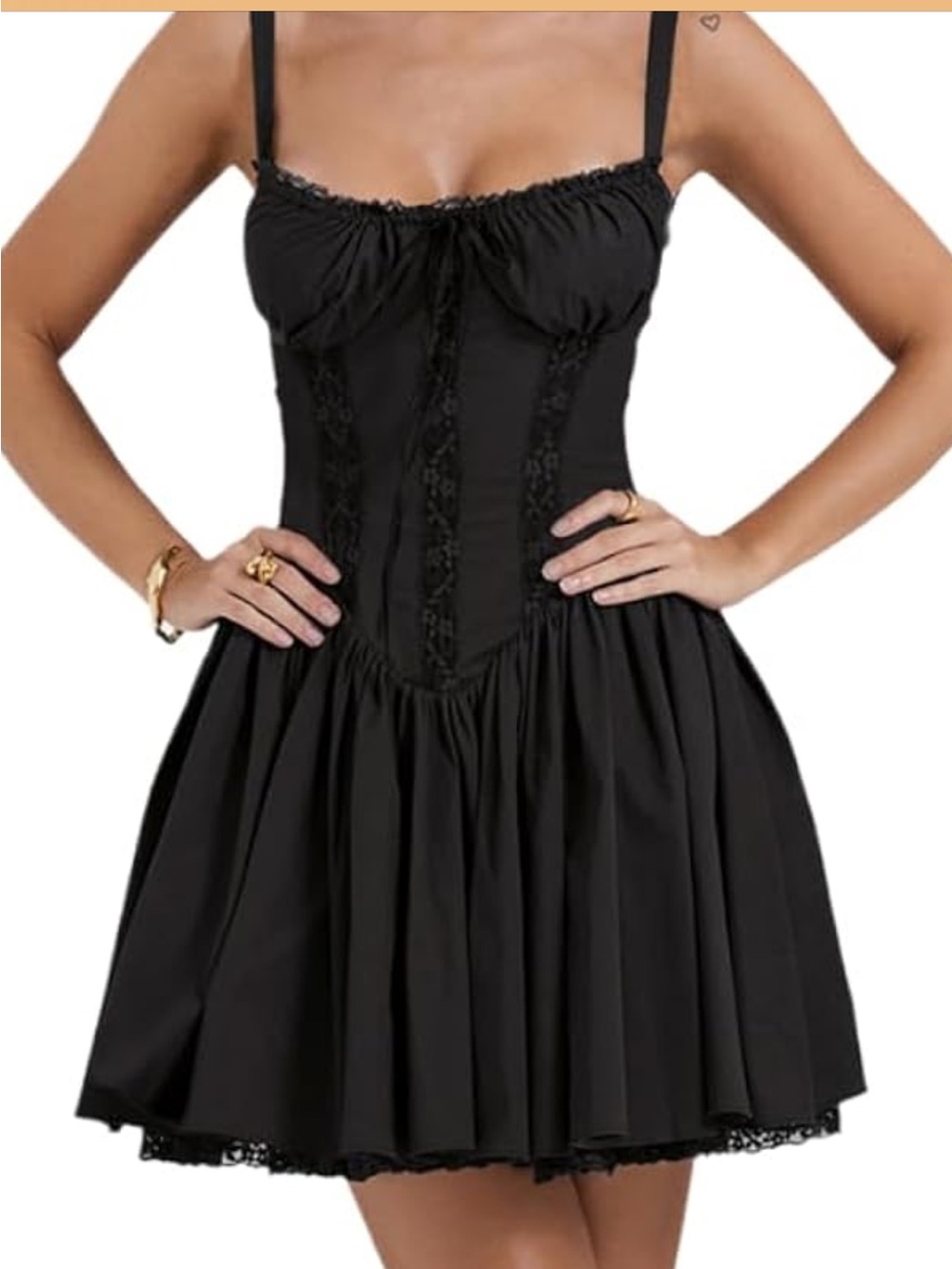 Black Sleeveless Fit-and-Flare Dress - Brand